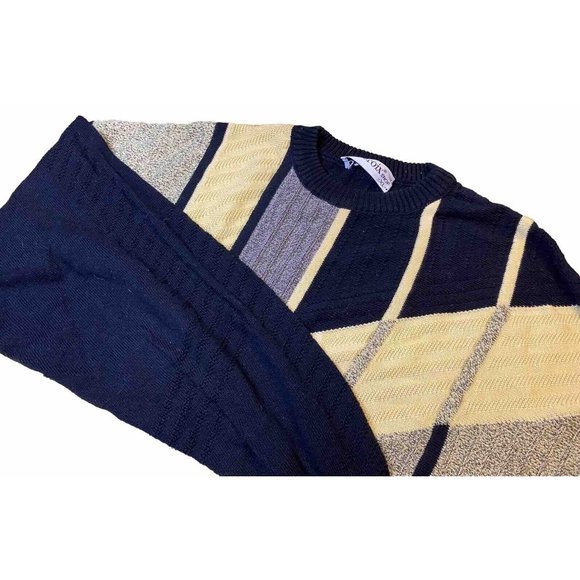 St. Croix Knits Men's Sweater Coogi Style‎ Multi Color Geometric XL - Picture 1 of 5
